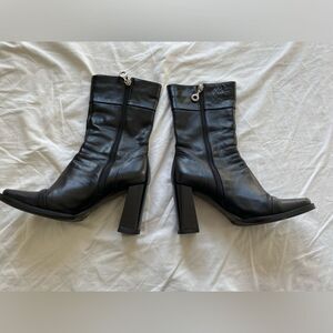 Y2K Sibyl Vane Black Leather Boots
